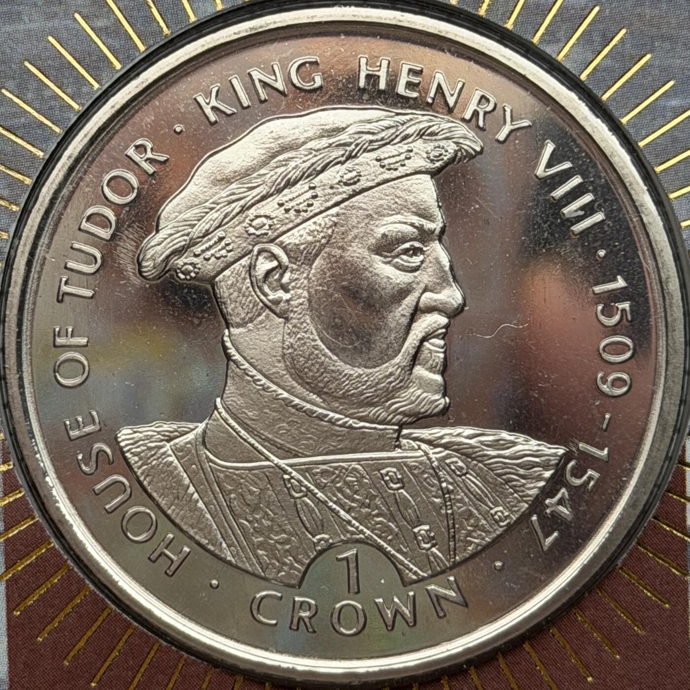 ＜星葵🌻钱币社＞第72期·东奔西走的硬币·3月31日发货 〈邮币封·签名版〉直布罗陀1999年英国国王和王后·亨利八世1克朗纪念币