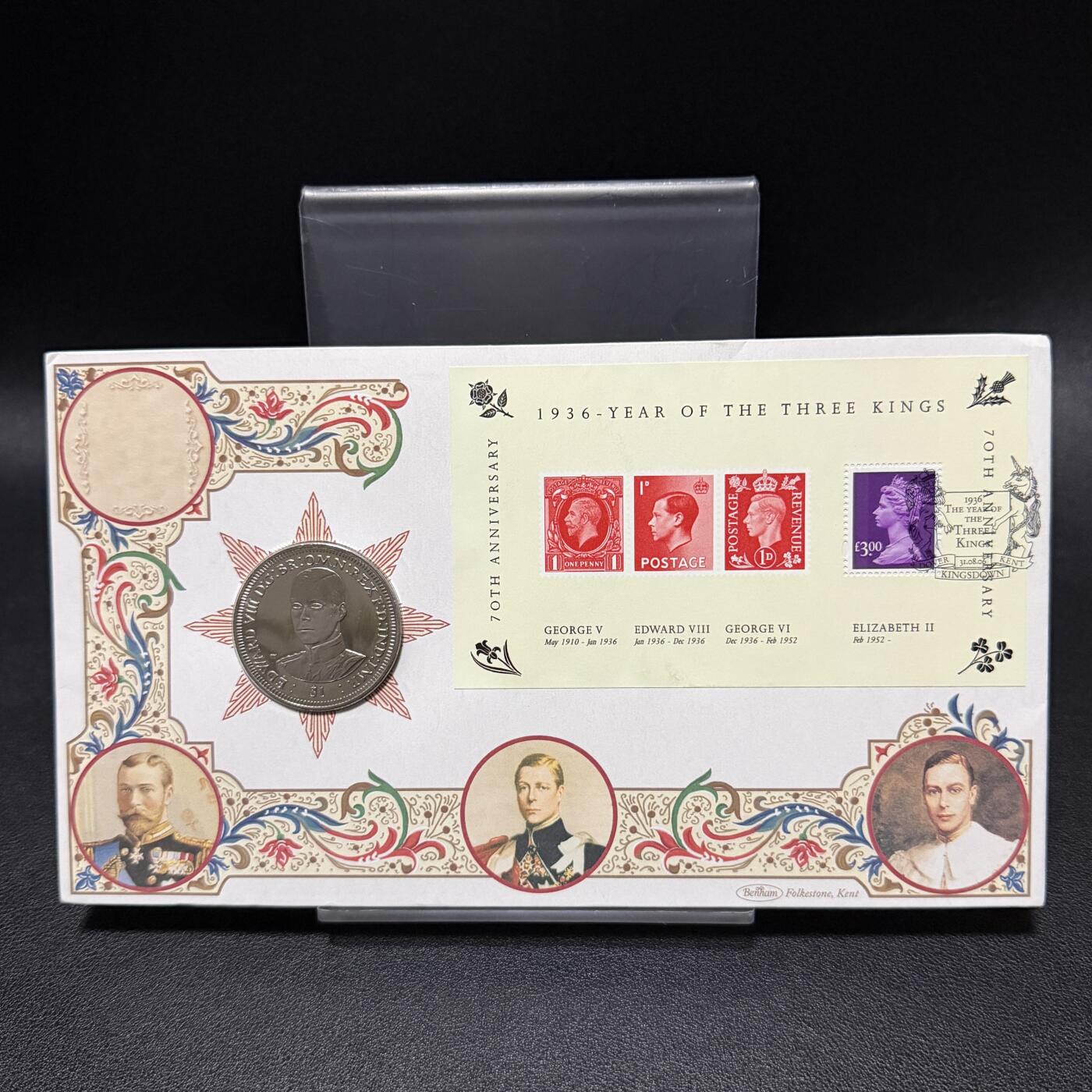 ＜星葵🌻钱币社＞第72期·东奔西走的硬币·3月31日发货 〈邮币封〉维尔京群岛2006年英国国王和王后·爱德华八世1元克朗型纪念币