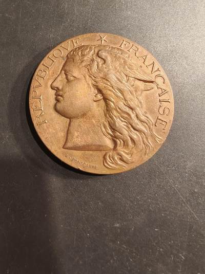 老王徽章第190期 - 法国1886年农业部省级农业协会大铜章    墨丘利形象     直径50mm     重量60g