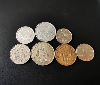 零零发外国硬币拍卖 无佣金 - 法属新喀里多尼亚一组