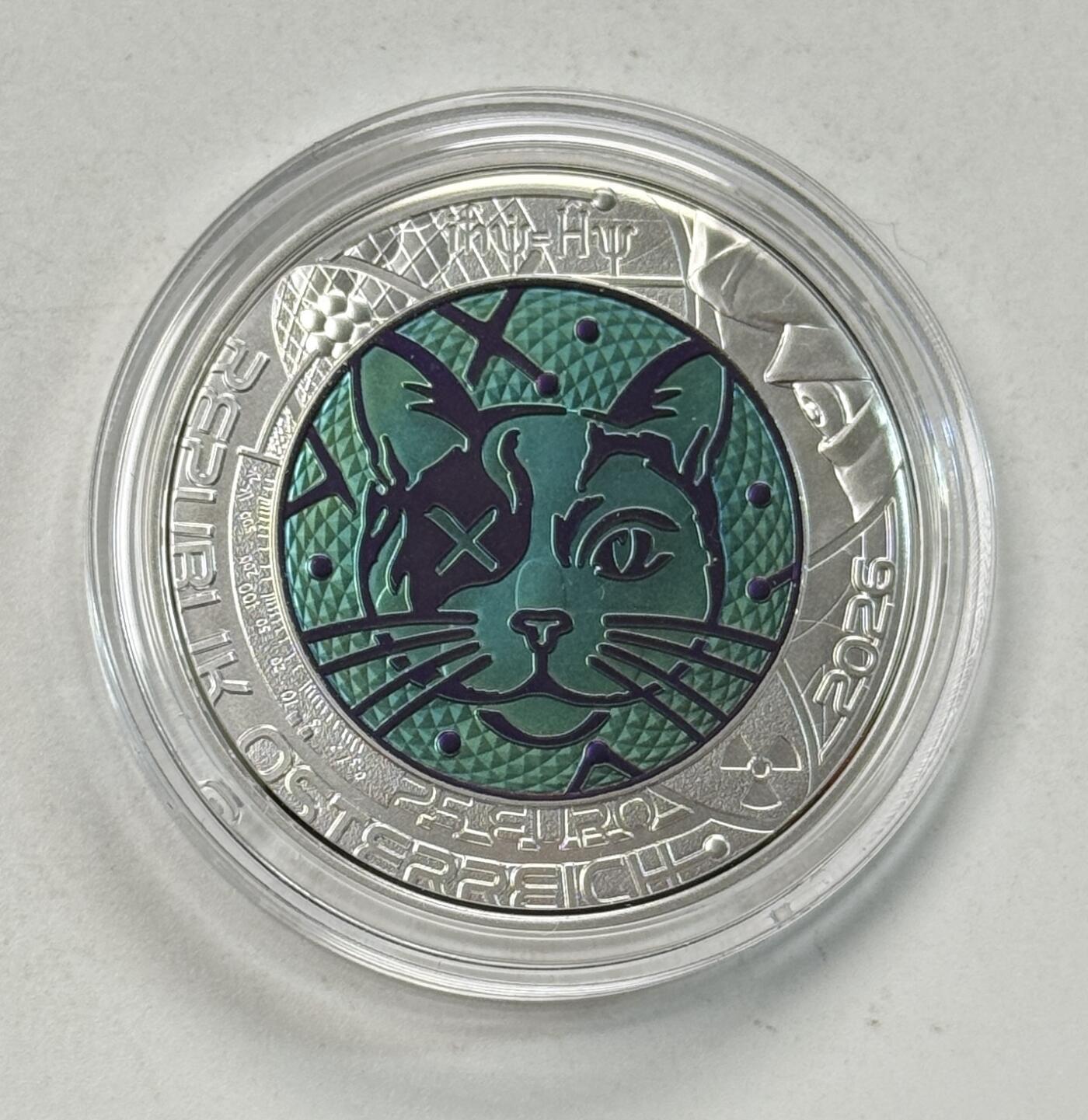 S&S Numismatic世界钱币-拍卖 第123期  奥地利2026年 量子物理 25欧元银+铌双色纪念币 盒证齐全