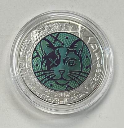 S&S Numismatic世界钱币-拍卖 第123期  - 奥地利2026年 量子物理 25欧元银+铌双色纪念币 盒证齐全