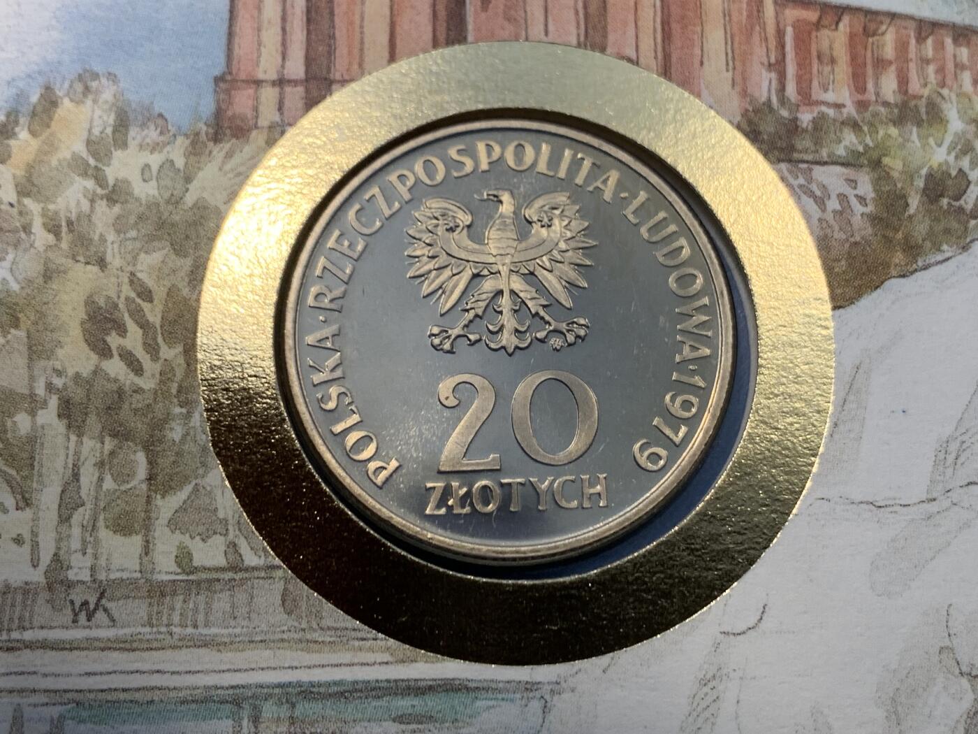 《竞宝斋》第475场 周日，周一 2场连拍 （全场包邮）欢迎送拍 邮币封 PROBA 波兰1979年20兹罗提纪念币样币