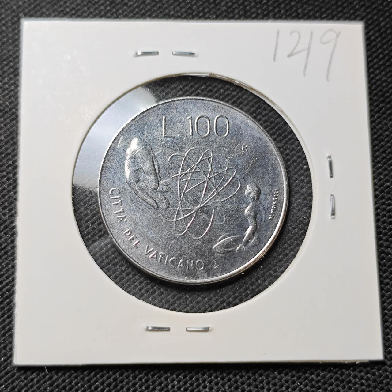KK钱币收藏小铺  第412期 2月预留时间 周末发货 梵蒂冈100里拉 