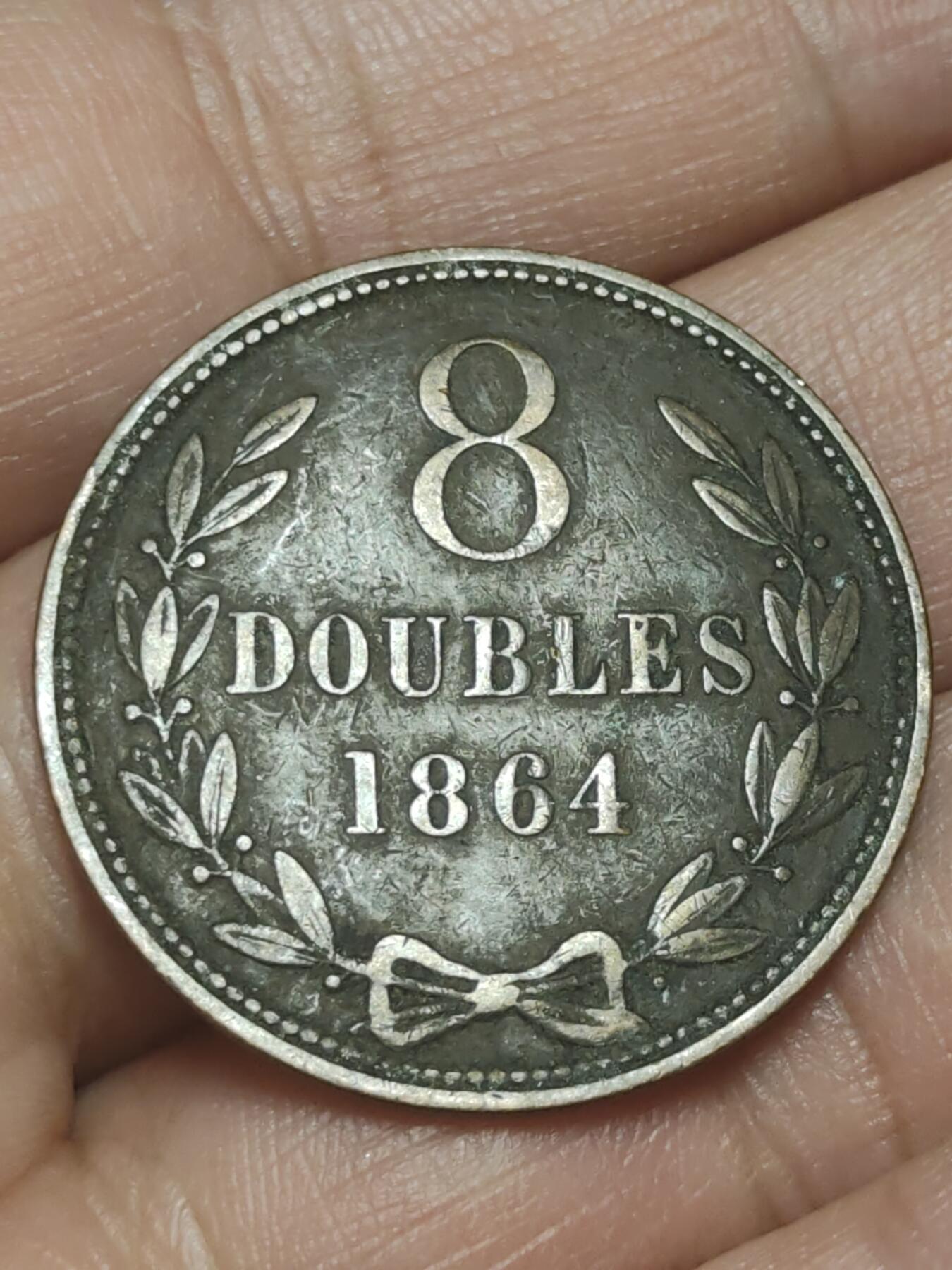 2026年第三十八场(总第二百零七场）外国好品散币场(免佣金) 英属根西岛🇬🇬1864年8道布(维多利亚女王时期，第二版首发年)