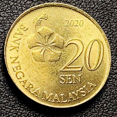 泉币菌-第217场-拍品多 请提前出价 - 马来西亚20仙 铜花
