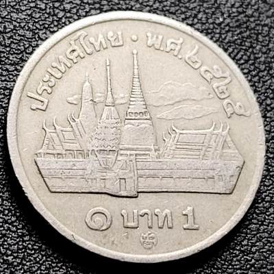 泉币菌-第217场-拍品多 请提前出价 - 80年代 泰国1铢 曼谷大皇宫拉玛九世25mm