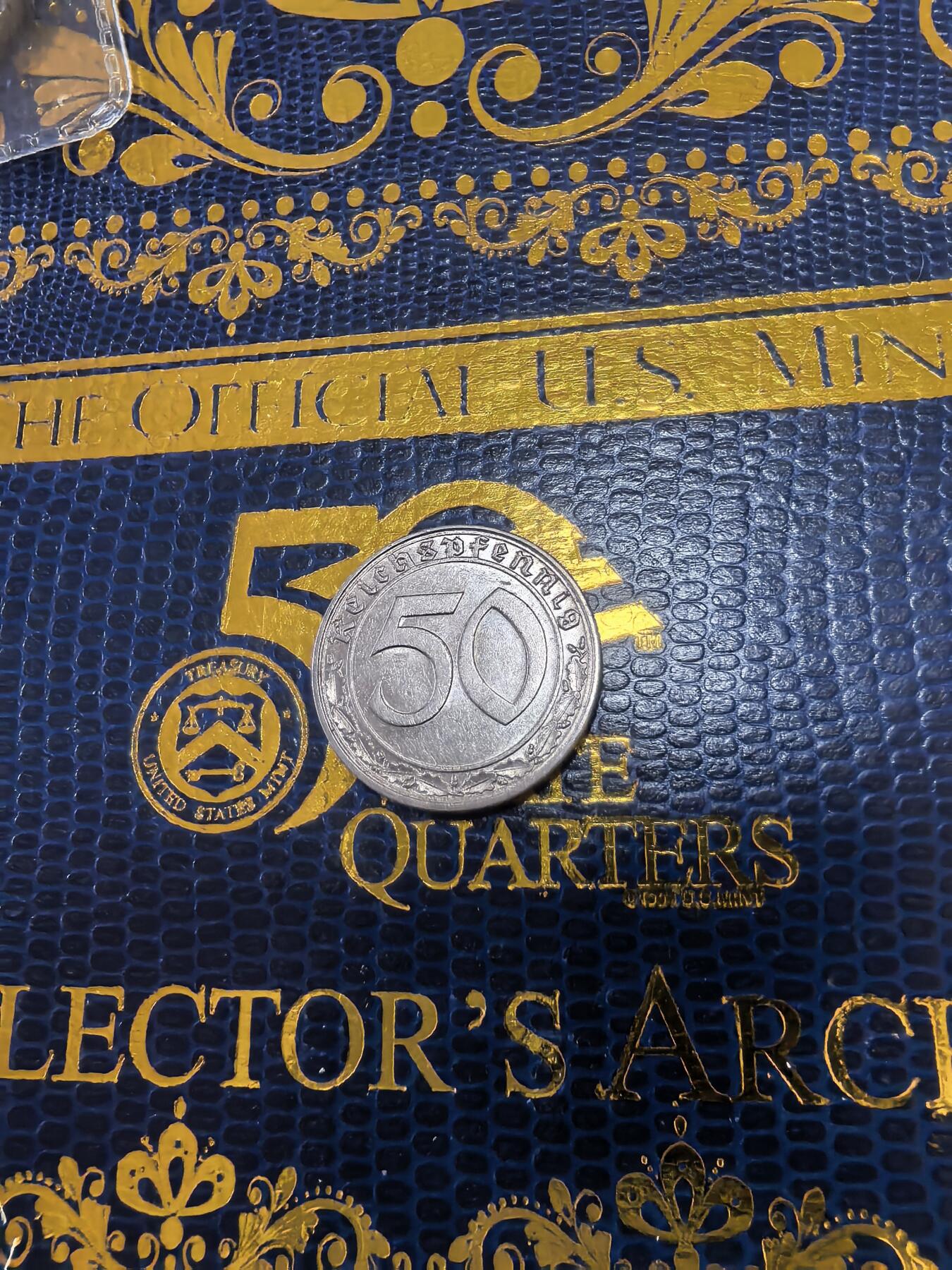 长老汇马年精选第十四场拍卖 1938D德国第三帝国50芬尼镍币，克书150美金