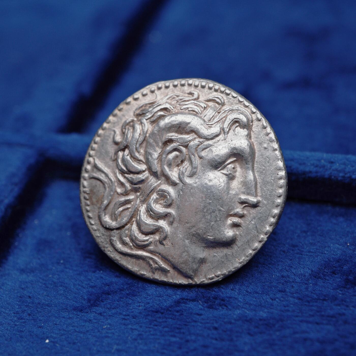 琋语集藏2026年04月欧洲古典打制币拍卖 古希腊色雷斯王国-亚历山大大帝公羊角4德银币