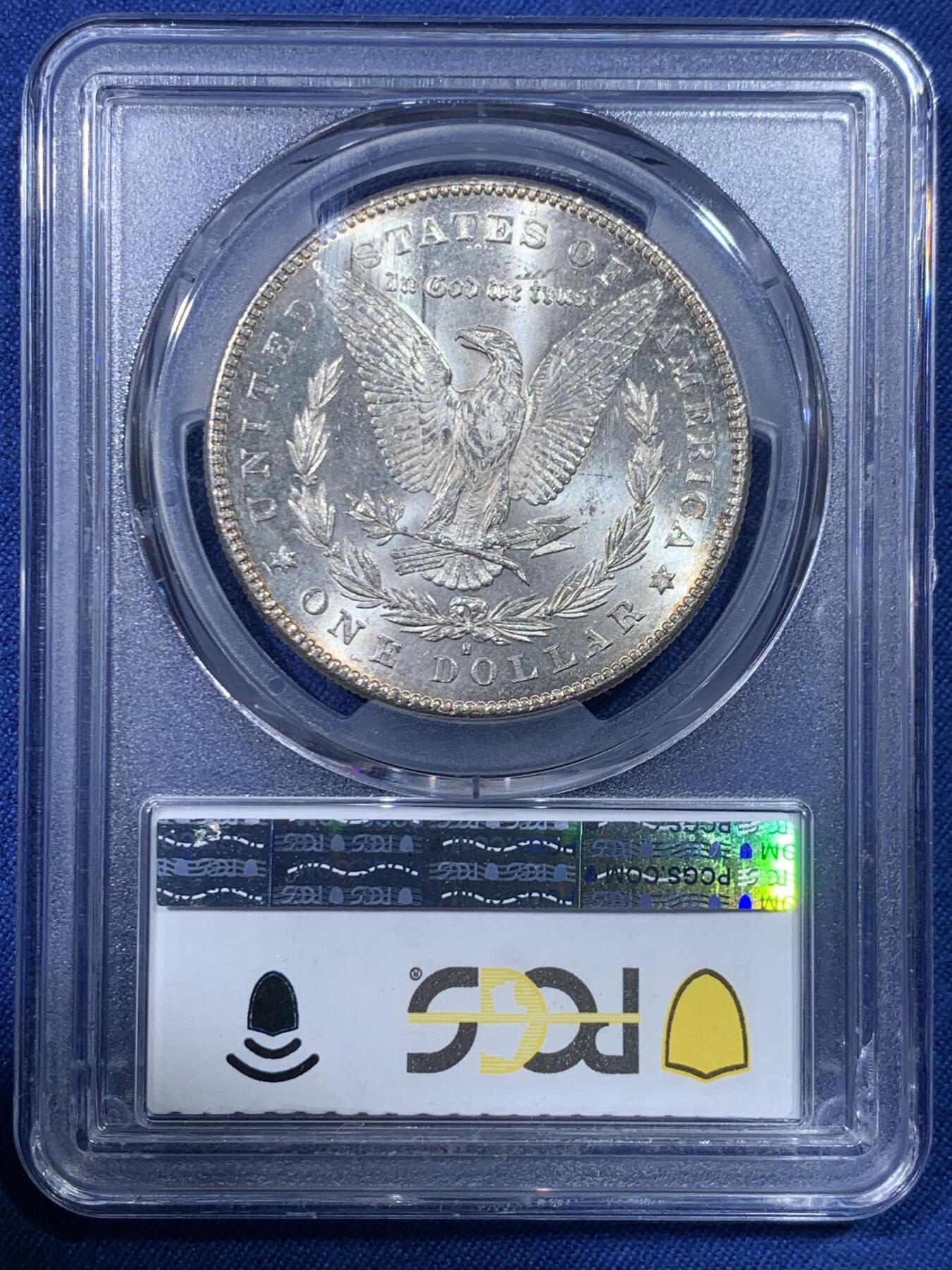 《竞宝斋》第475场 周日，周一 2场连拍 （全场包邮）欢迎送拍 PCGS MS64 美国 1878 S 摩根银币 稀有首年摩根 转光犀利 边缘包裹环状赤红包浆 背面支撑有磕