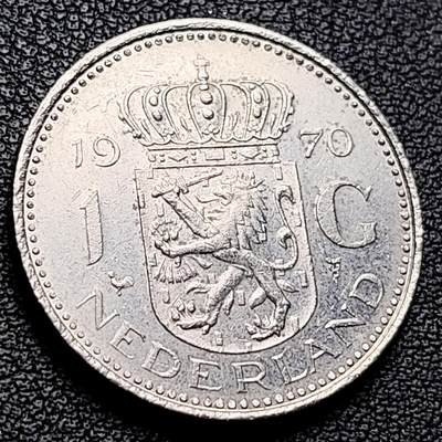 泉币菌-第217场-拍品多 请提前出价 -  1970年 荷兰王国早期1盾 朱莉安娜女王  镍币 硬币 25mm 