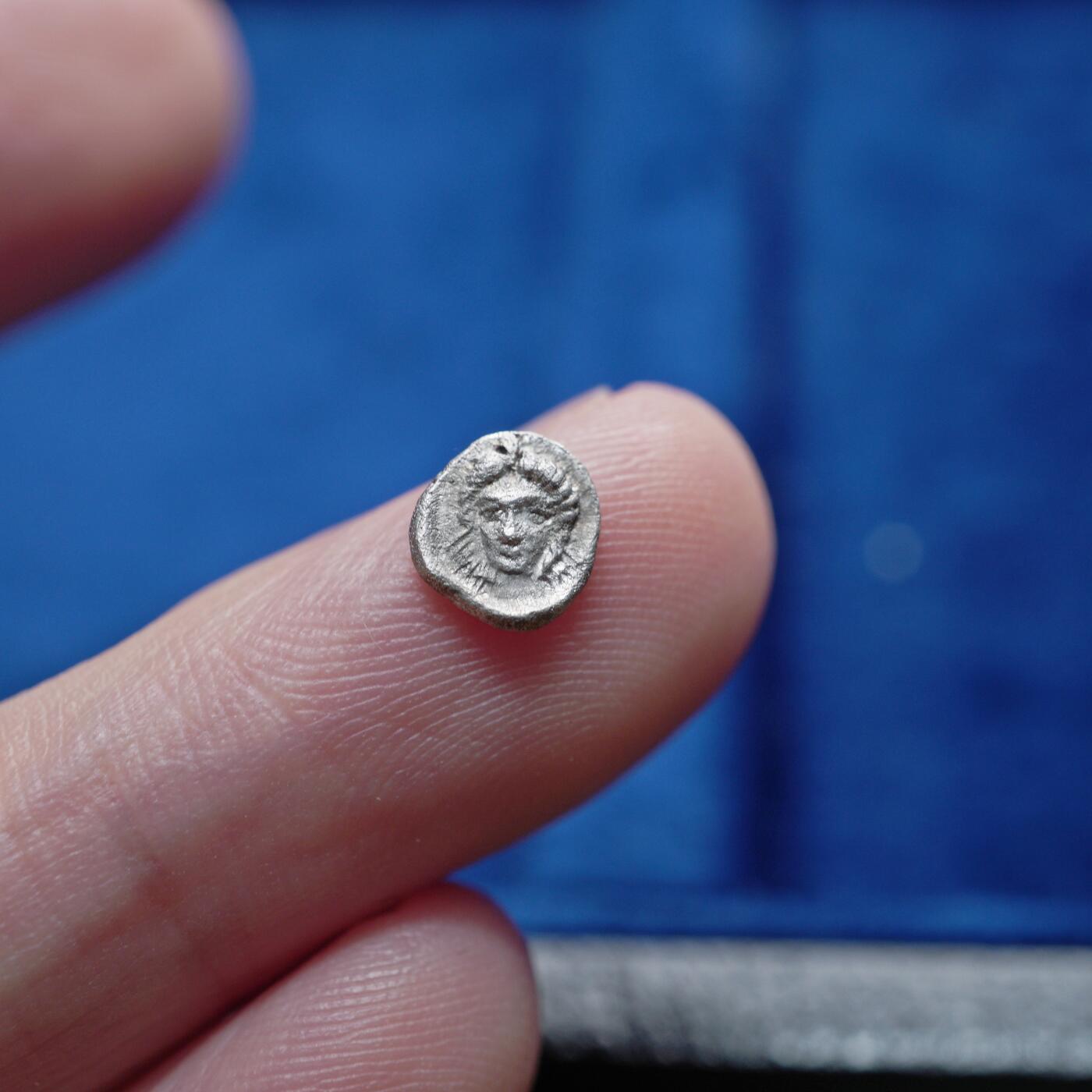 琋语集藏2026年04月欧洲古典打制币拍卖 古希腊卡利亚地区-狮子与阿波罗1/4奥波银币