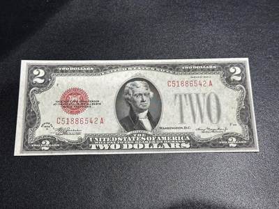 《外钞收藏家》第六百二十二期（精品场）（长期征集拍品、欢迎藏友们联系合作） - 1928年美国2美元 红库印 全新UNC