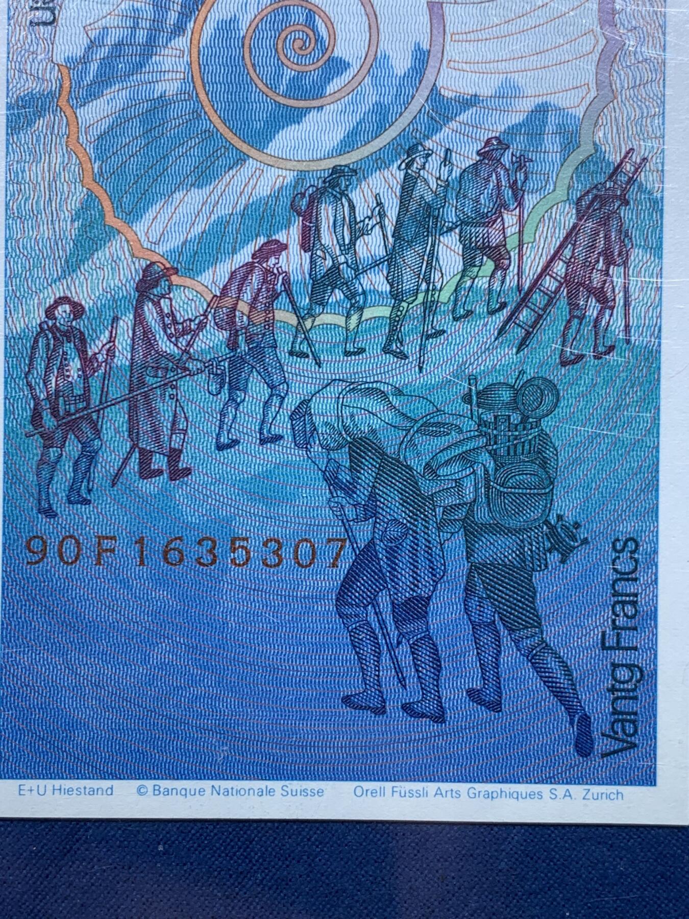 《竞宝斋》第475场 周日，周一 2场连拍 （全场包邮）欢迎送拍 ACG 67EPQ 瑞士1990年20法郎登山家萨苏尔 高分