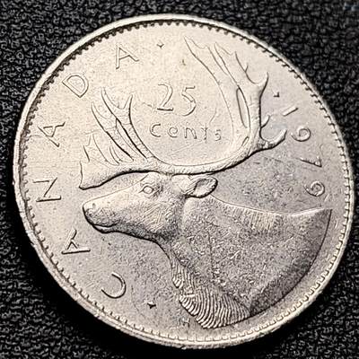 泉币菌-第217场-拍品多 请提前出价 - 高币值 加拿大1979年1/4加拿大元 伊丽莎白二世 驯鹿 24mm 