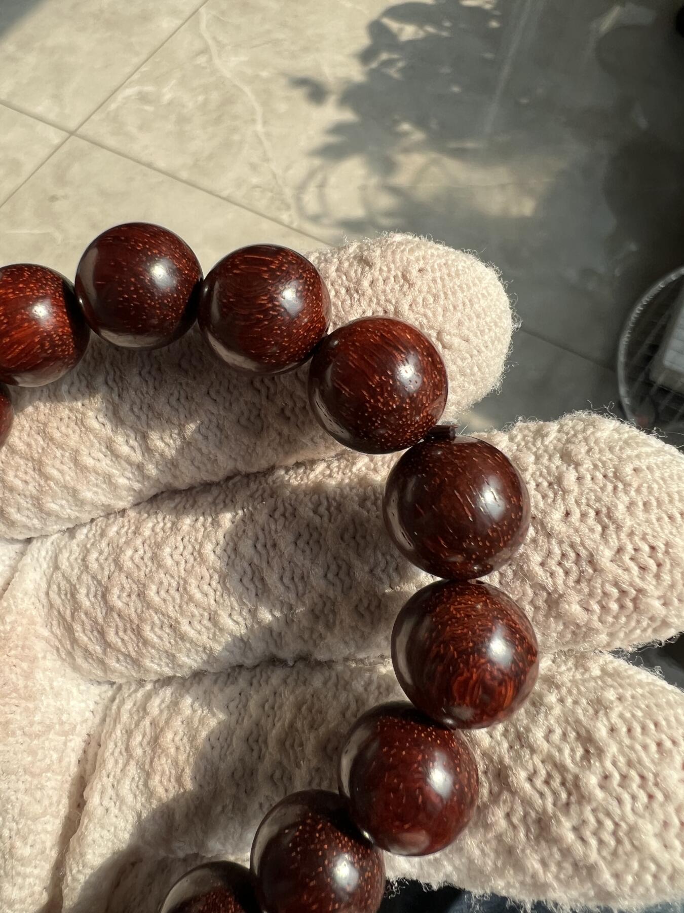 零元拍：印度小叶紫檀 1.2满金星手串，妥妥的高油高密，檀香宜人