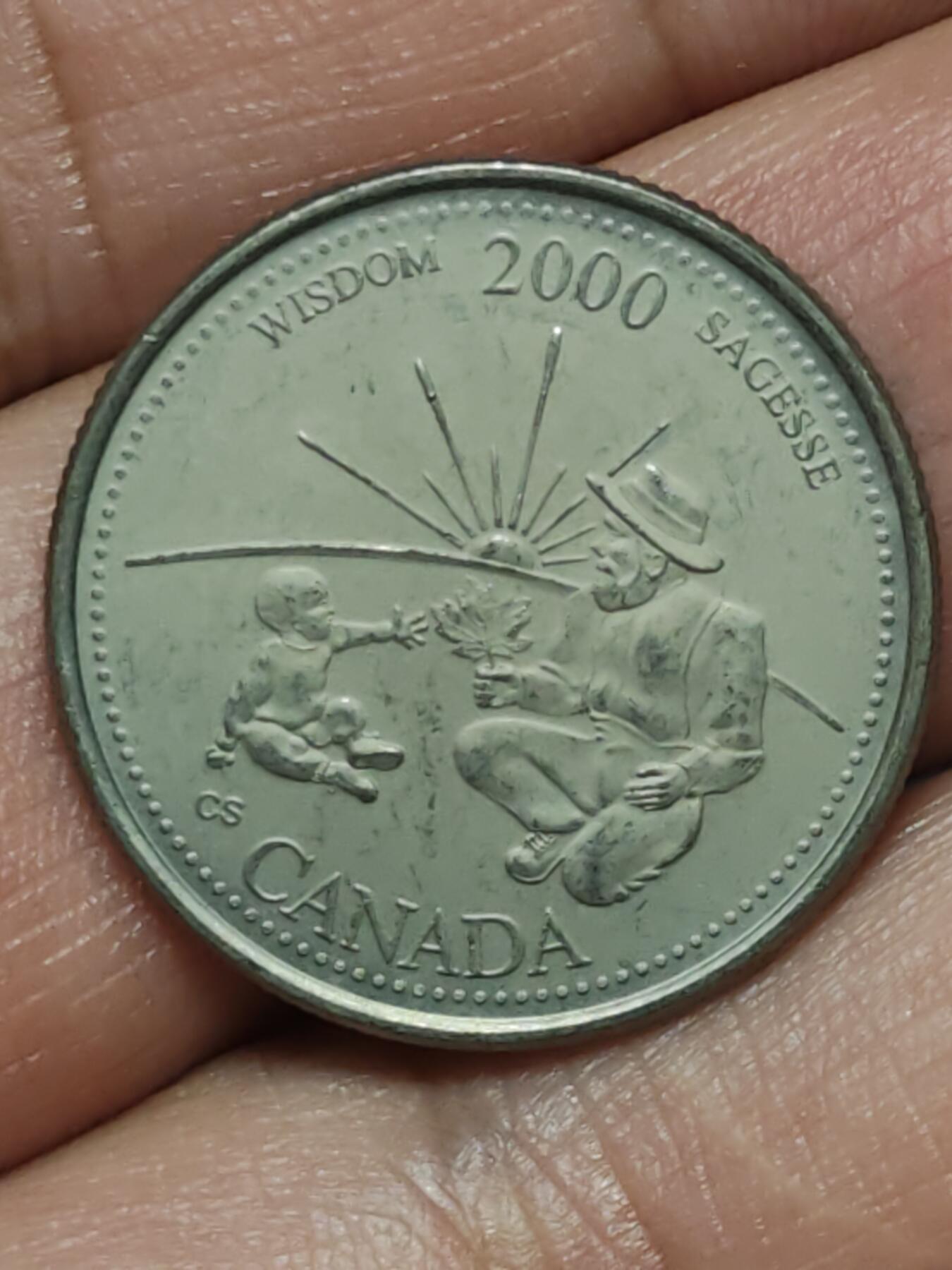 2026年第三十八场(总第二百零七场）外国好品散币场(免佣金) 加拿大🇨🇦2000单年份25分(千禧年纪念币，智慧主题)