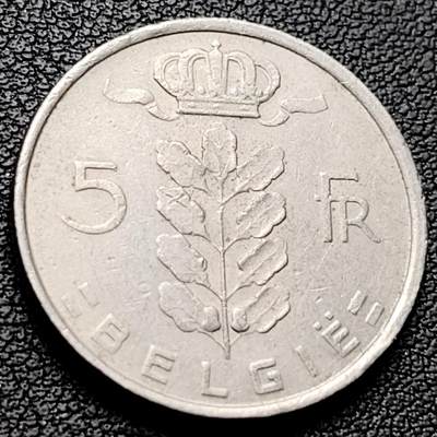 泉币菌-第217场-拍品多 请提前出价 - 比利时1975年 5法郎 谷物女神 法语版 铜镍币  24mm