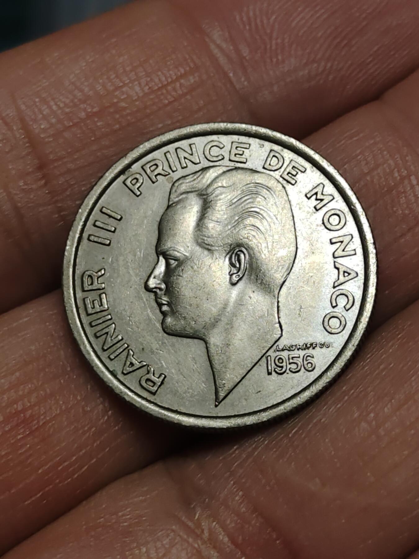 2026年第三十八场(总第二百零七场）外国好品散币场(免佣金) 少见好品–摩纳哥🇲🇨1956单年份100法郎(兰尼埃三世第一套第二版)
