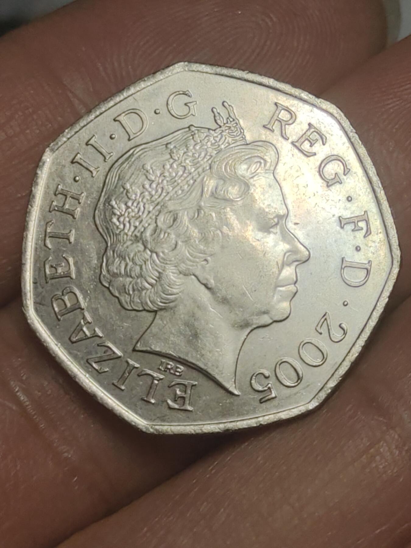 2026年第三十八场(总第二百零七场）外国好品散币场(免佣金) 英国🇬🇧2005单年份50便士(塞缪尔·约翰逊英文字典出版250周年纪念币)