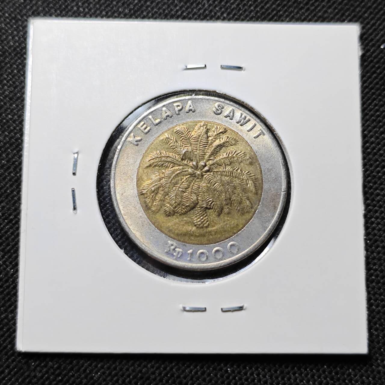 KK钱币收藏小铺  第410期 2月预留时间 周末发货  印度尼西亚1000卢比 好品