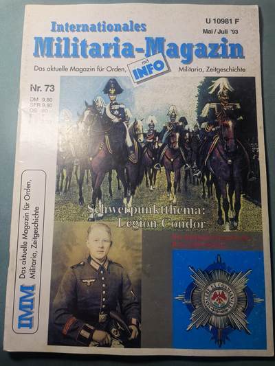 盛世勋华——号角文化勋章邮票专场拍卖第311期 - 德国出版 Militaria-Magazin杂志 1993年5/6月刊总第73期 58页