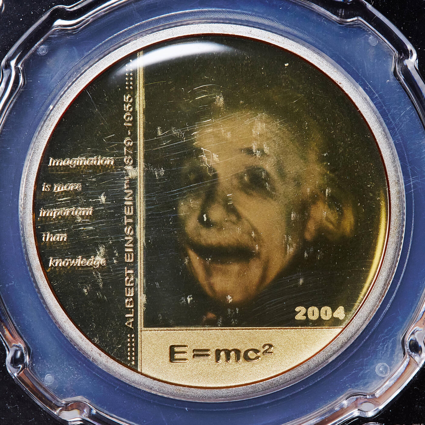 【俄甄集藏】2026年(050)04-01星期三 晚 19:30 全场包邮 美属北马里亚纳群岛2004年全息投影工艺纪念爱因斯坦诞辰125周年5元精制大银币，信泰 PF70UC，重25克，925银，发行量25000枚
