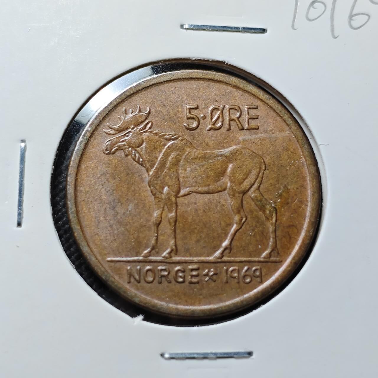 KK钱币收藏小铺  第410期 2月预留时间 周末发货  挪威5欧尔动物版