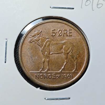 KK钱币收藏小铺  第410期 2月预留时间 周末发货 -  挪威5欧尔动物版