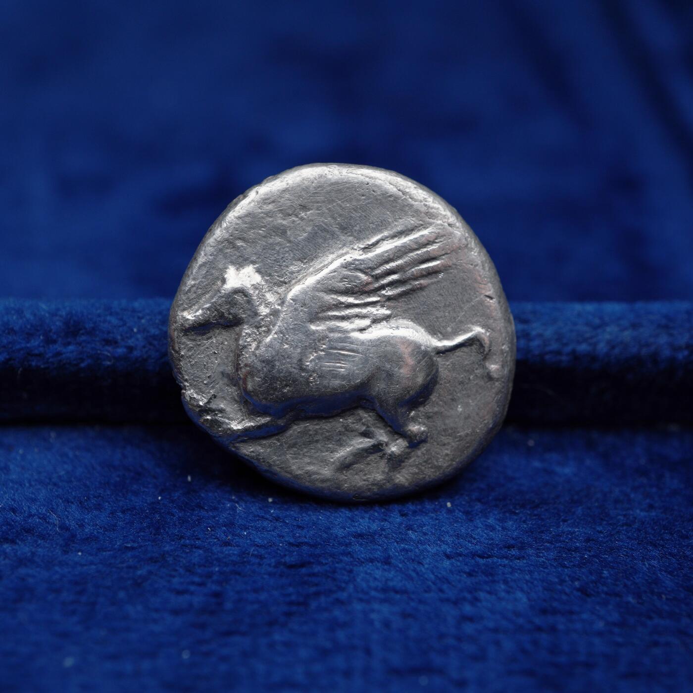 琋语集藏2026年04月欧洲古典打制币拍卖 古希腊阿卡纳尼亚-雅典娜和飞马1斯塔特银币