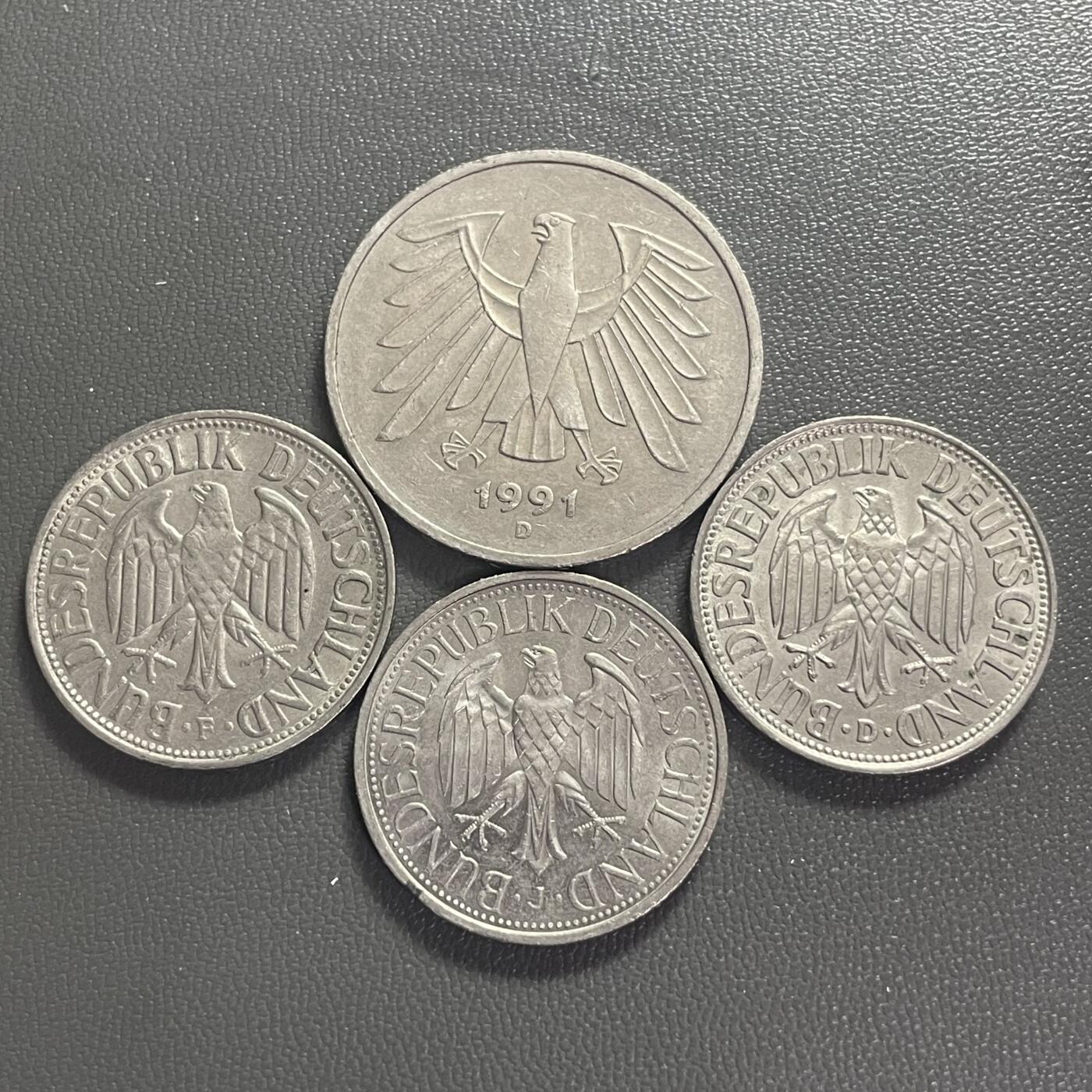 回流0406 联邦德国（西德）1、5马克4枚