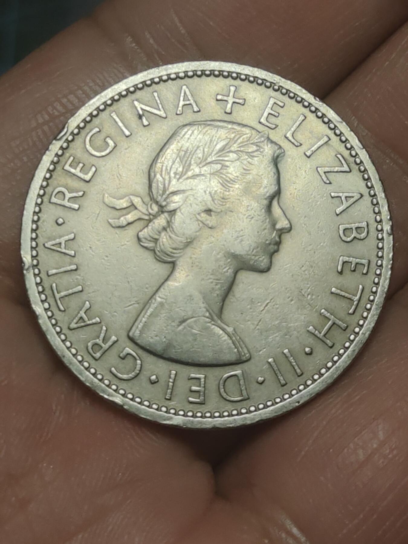 2026年第三十八场(总第二百零七场）外国好品散币场(免佣金) 少见年份–英国🇬🇧1958年半克朗(伊丽莎白二世青年桂冠第二版)