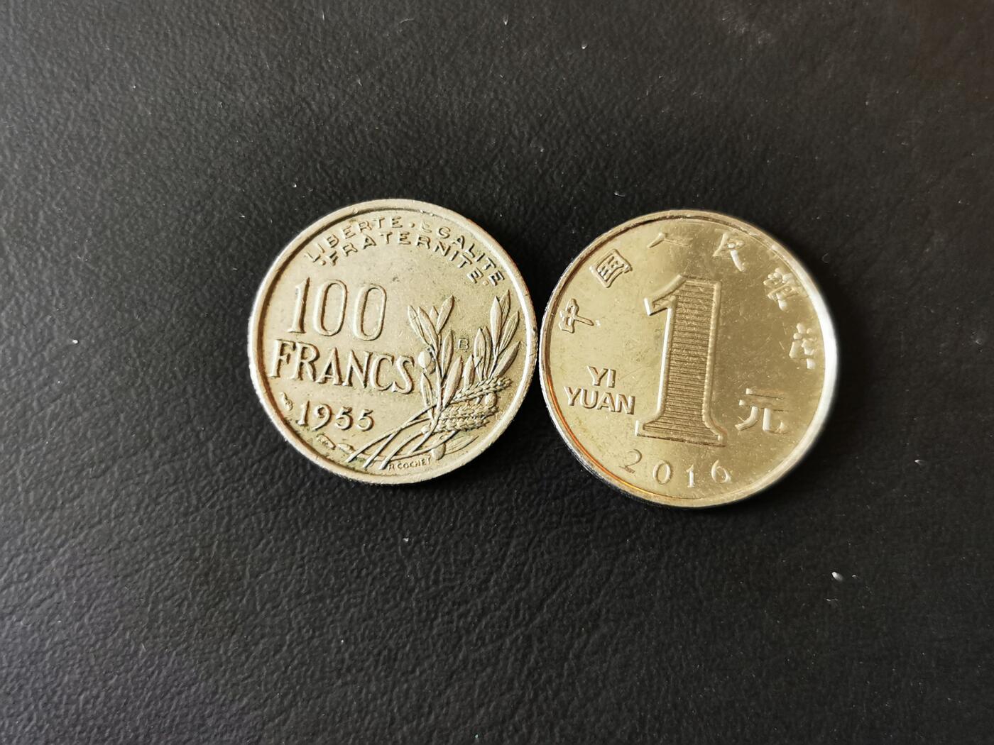 零零发外国硬币拍卖 无佣金 1955年100法郎硬币