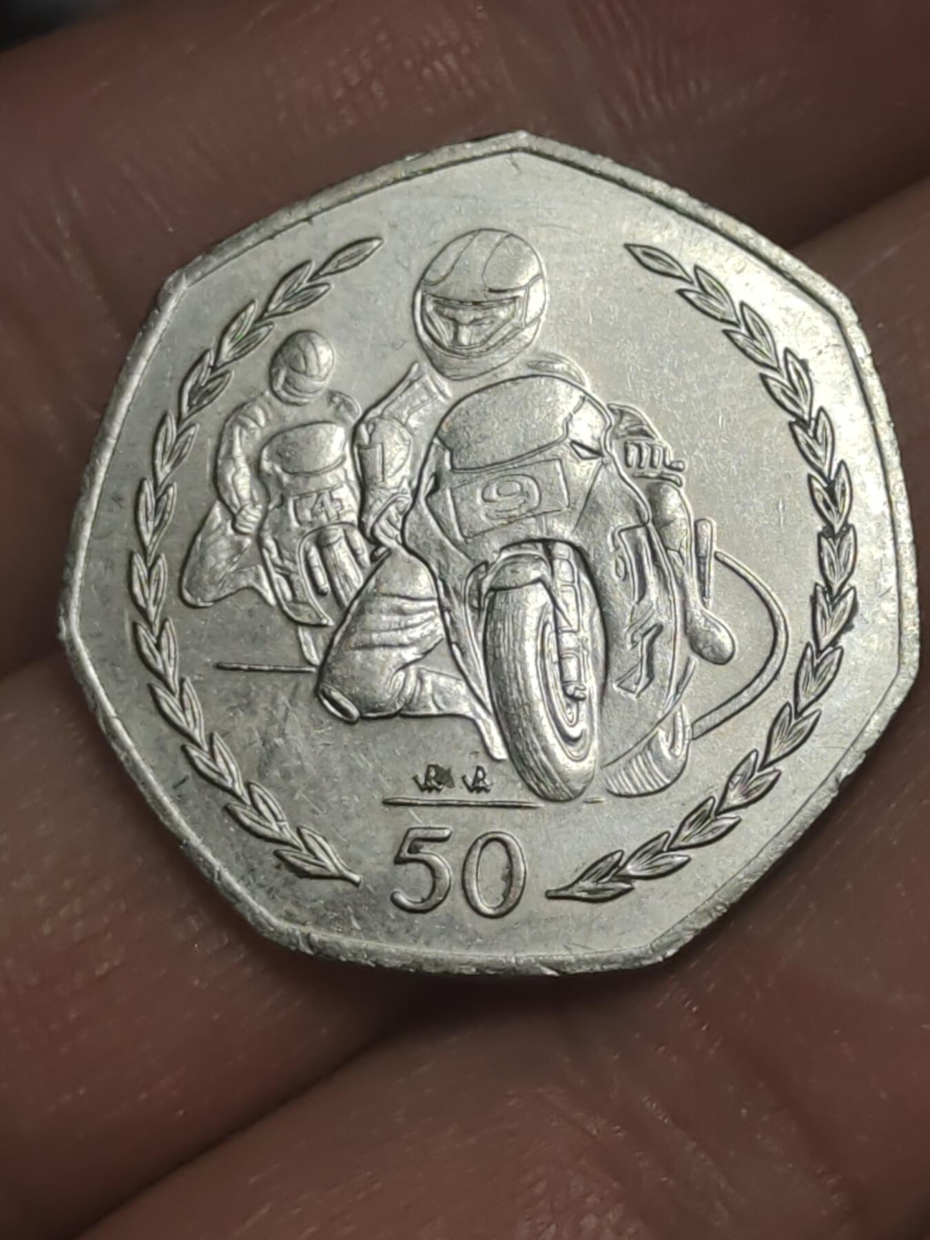 2026年第三十八场(总第二百零七场）外国好品散币场(免佣金) 英属马恩岛🇮🇲1997年50便士(伊丽莎白二世中年高冠第三套)