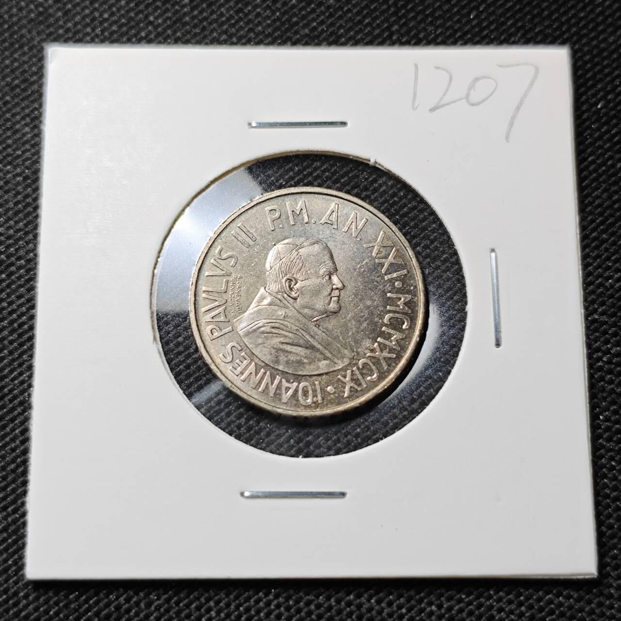 KK钱币收藏小铺  第412期 2月预留时间 周末发货 梵蒂冈100里拉 