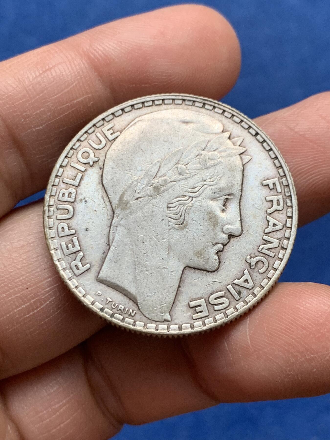 《竞宝斋》第475场 周日，周一 2场连拍 （全场包邮）欢迎送拍 法国1929年谷物女神20法郎银币