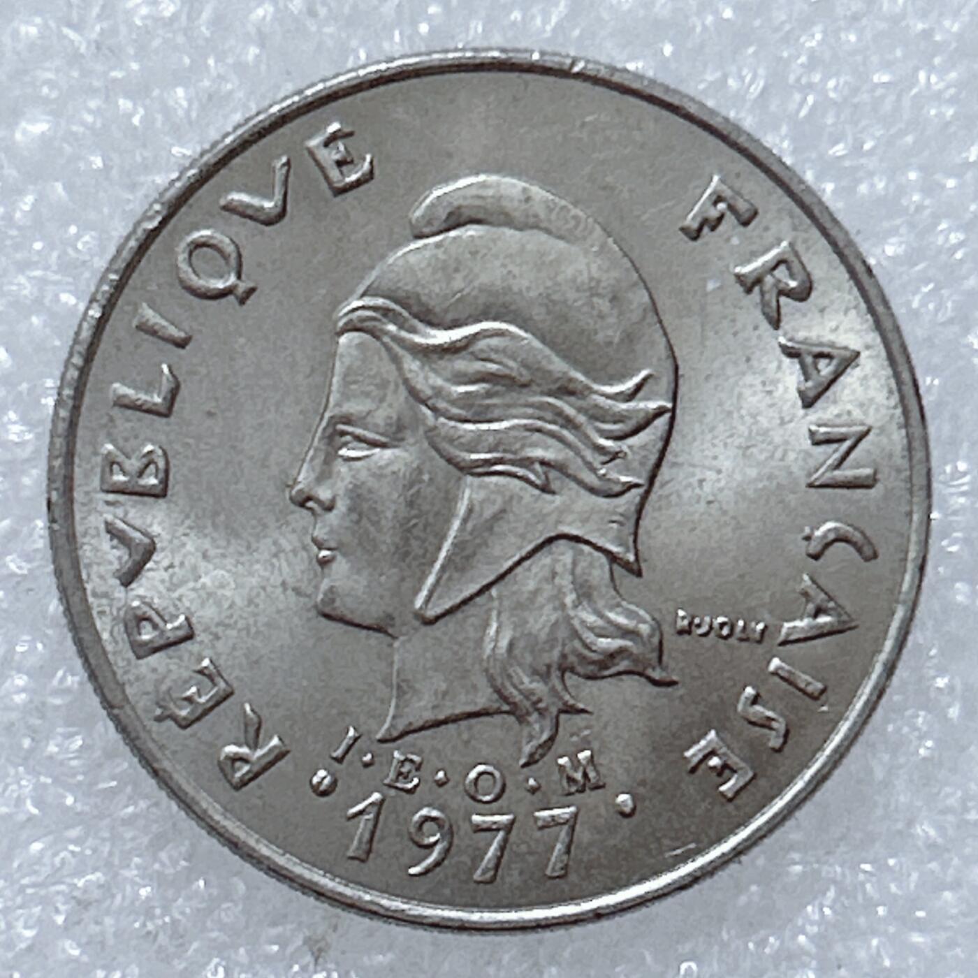 第一海外回流一元起拍收藏 散集专场  第309期 法属新赫布里底1977年20法郎镍币 原光美品