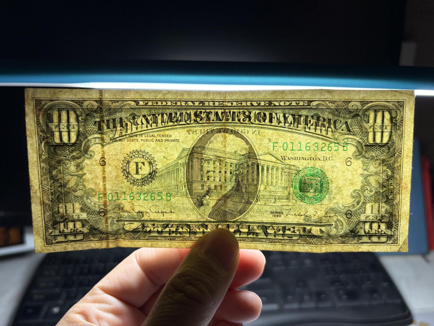 2026年集古藏今外币拍卖第三期-第10场—（总第320拍-纸币专场），本期拍完结算一次，发货时间2-3天，休息几天后继续新的一期拍卖。 1990年美国10美元