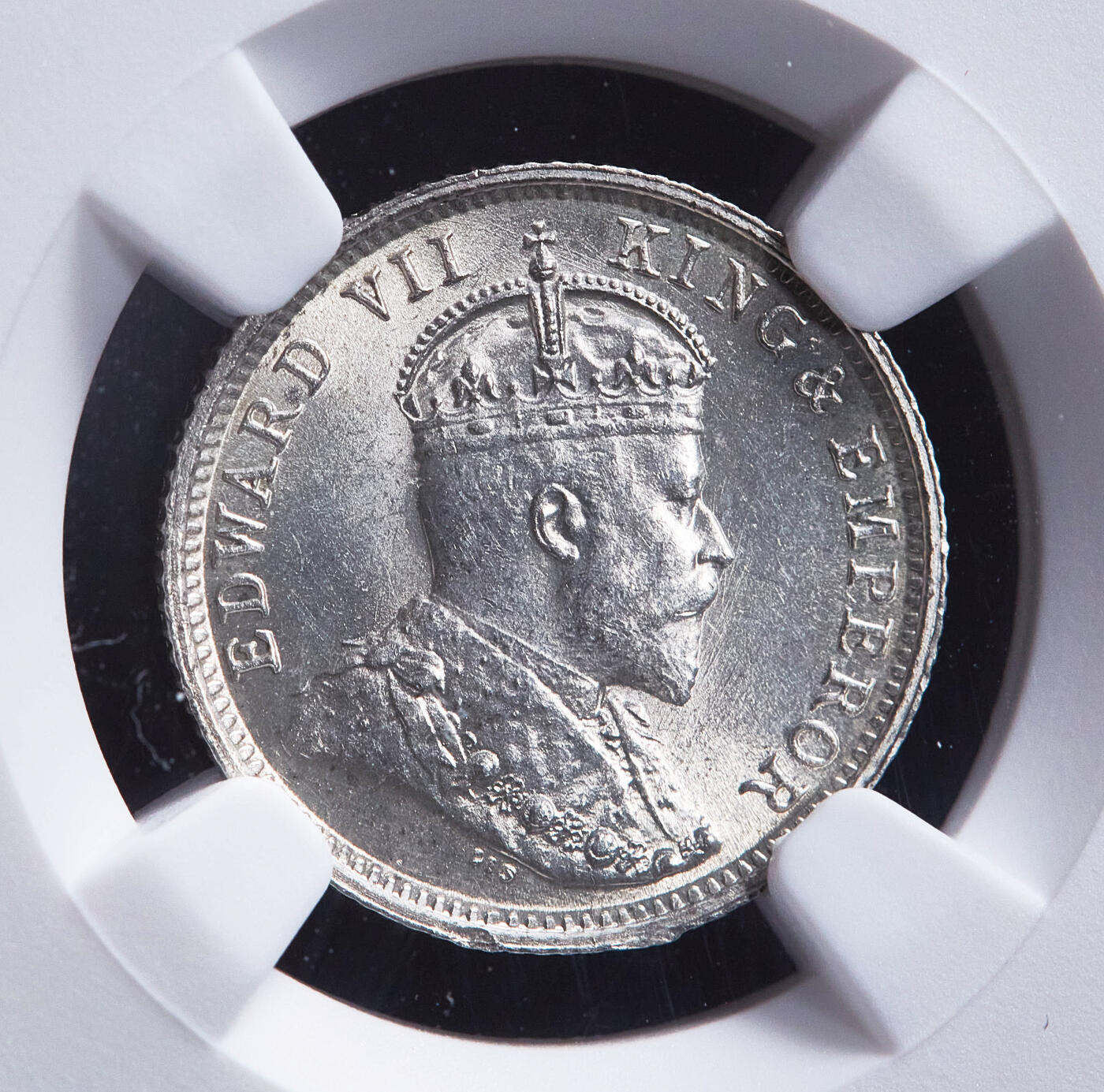 【俄甄集藏】2026年(050)04-01星期三 晚 19:30 全场包邮 英属圭亚那1903年爱德华七世4便士银币，NGC MS64，转光品相，经典品种