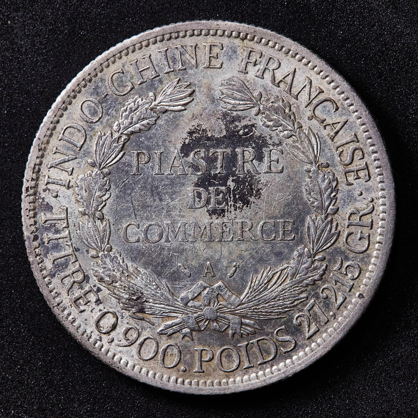 【俄甄集藏】2026年(050)04-01星期三 晚 19:30 全场包邮 法属印度支那1886年1皮阿斯特加重坐洋大银币，黄油彩包浆，底光犹存