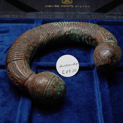 琋语集藏2026年04月欧洲古典打制币拍卖 - 尼日尔地区马尼拉贸易大铜镯子 镯形货币