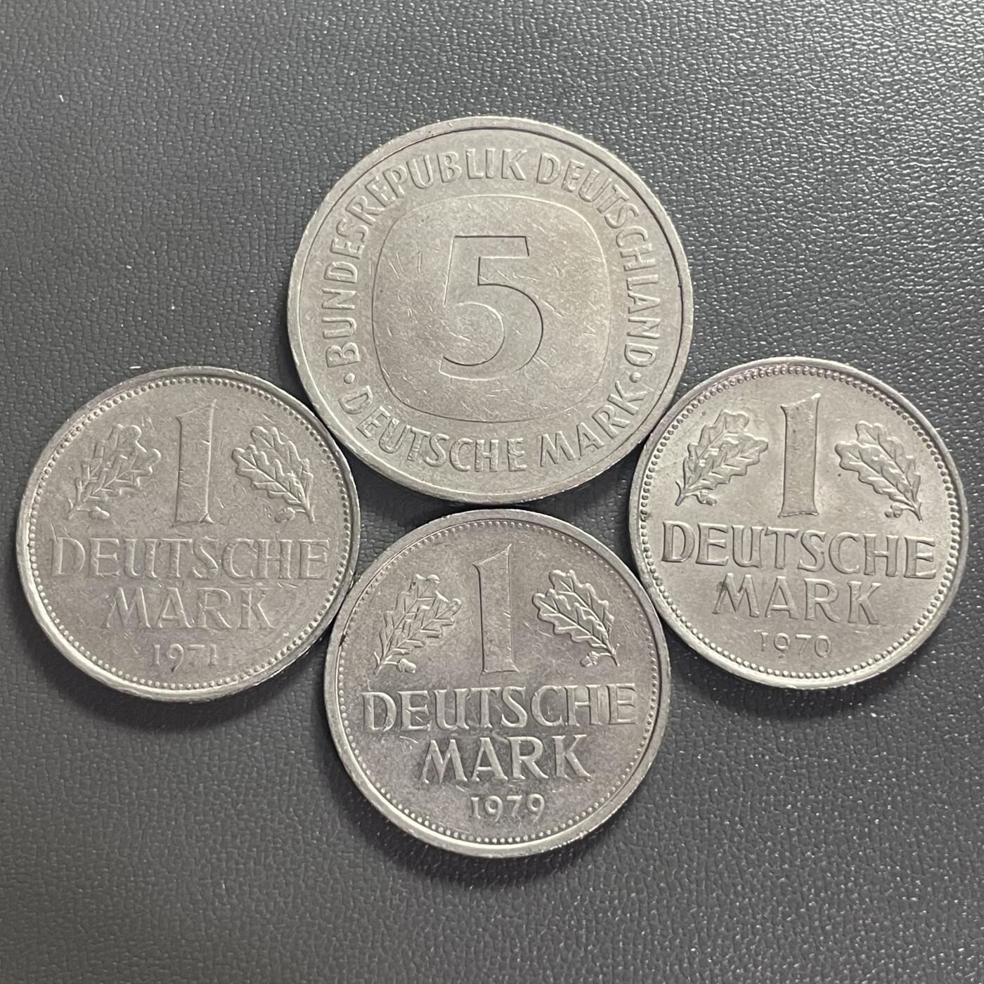 回流0406 联邦德国（西德）1、5马克4枚