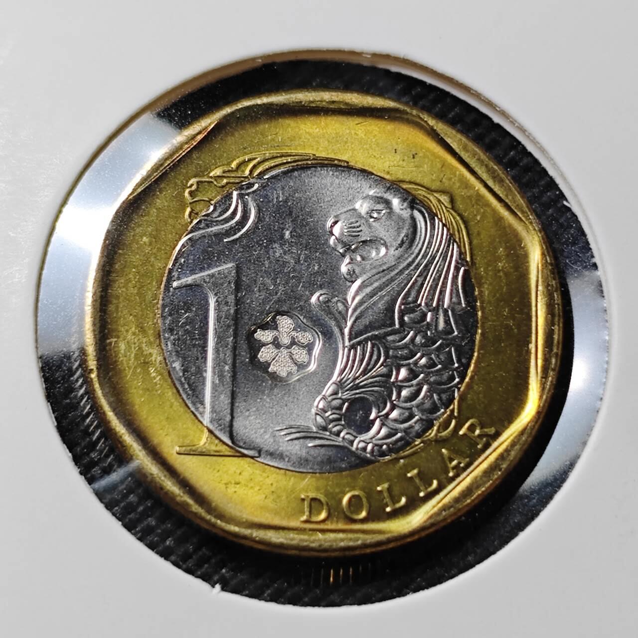 KK钱币收藏小铺  第412期 2月预留时间 周末发货 2017新加坡1元 