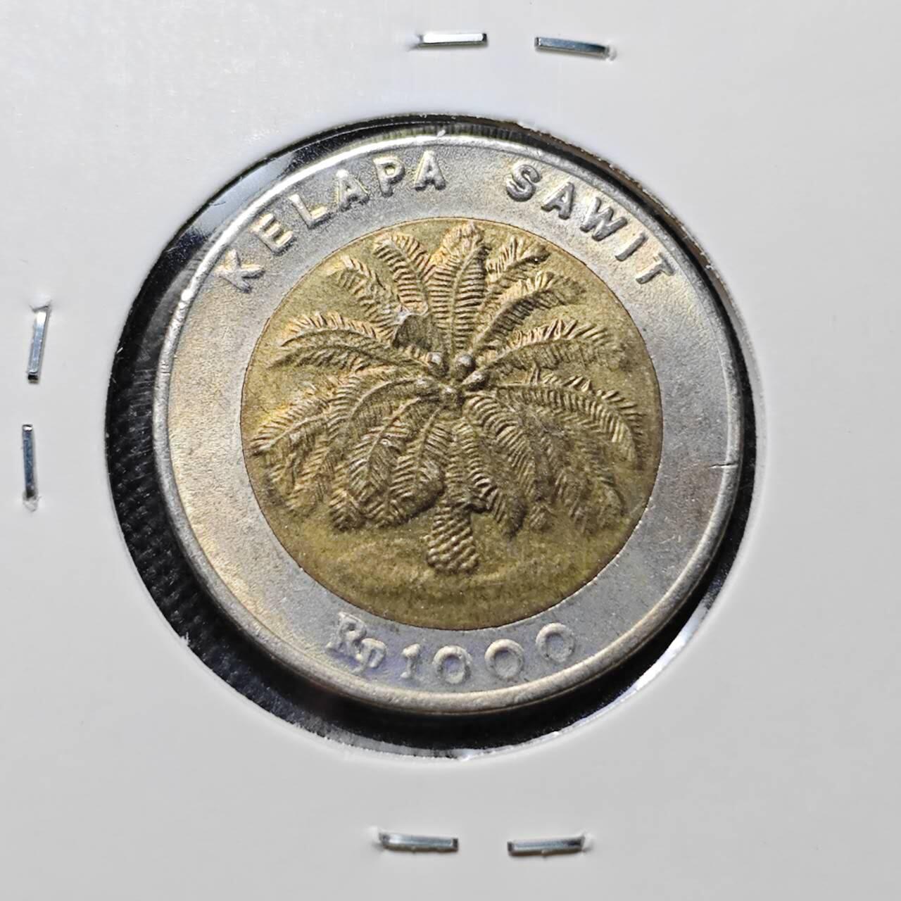 KK钱币收藏小铺  第410期 2月预留时间 周末发货  印度尼西亚1000卢比 好品