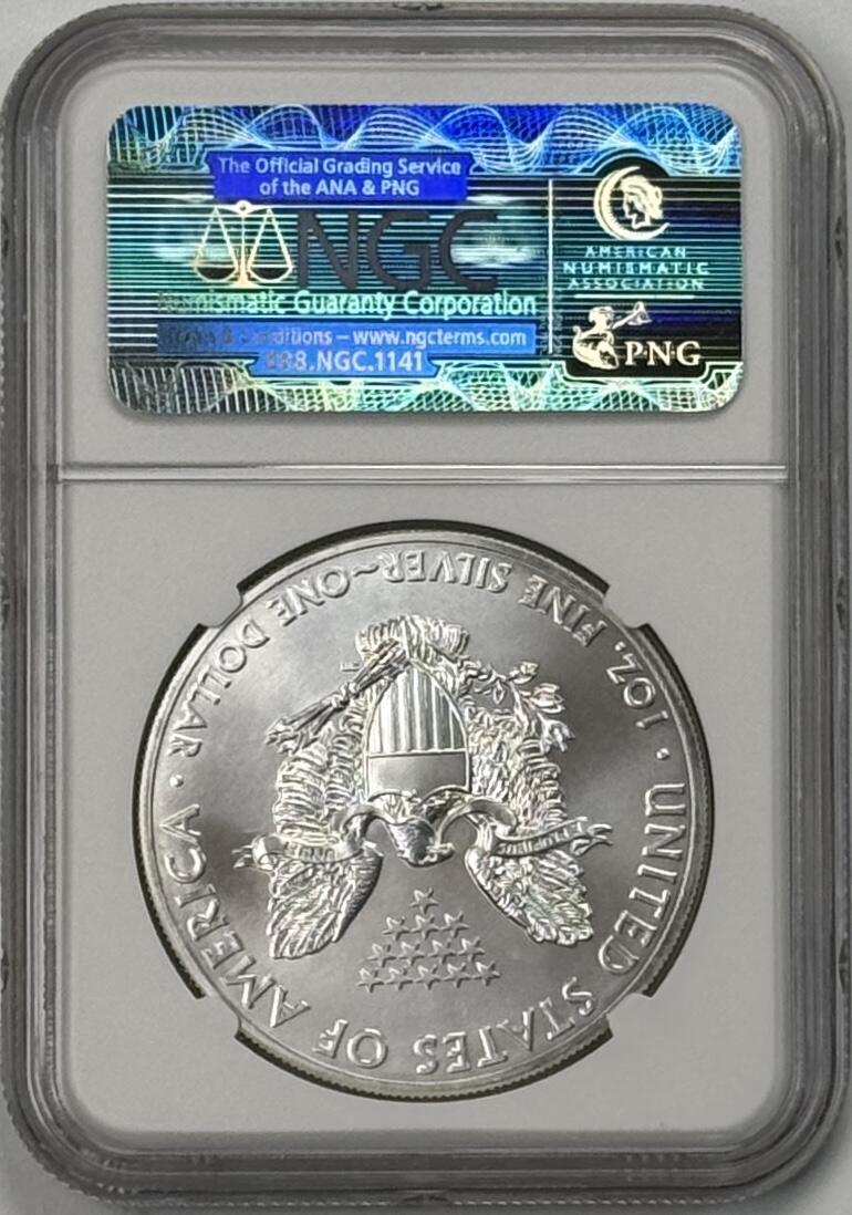 S&S Numismatic世界钱币-拍卖 第123期  美国2015年 自由行走女神 1美元1盎司投资银币 31.1克999银  NGC MS69首期蓝标