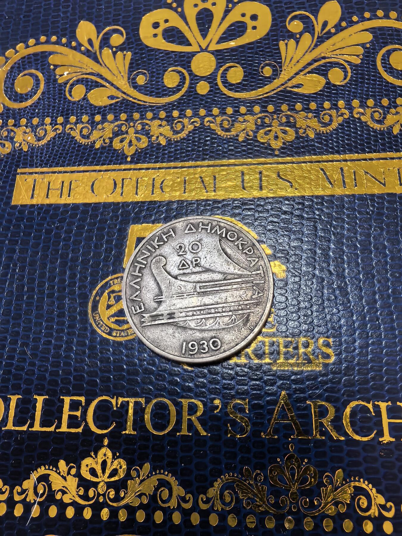 长老汇马年精选第十四场拍卖 1930希腊波塞冬20德拉克马银币，11.31克500银