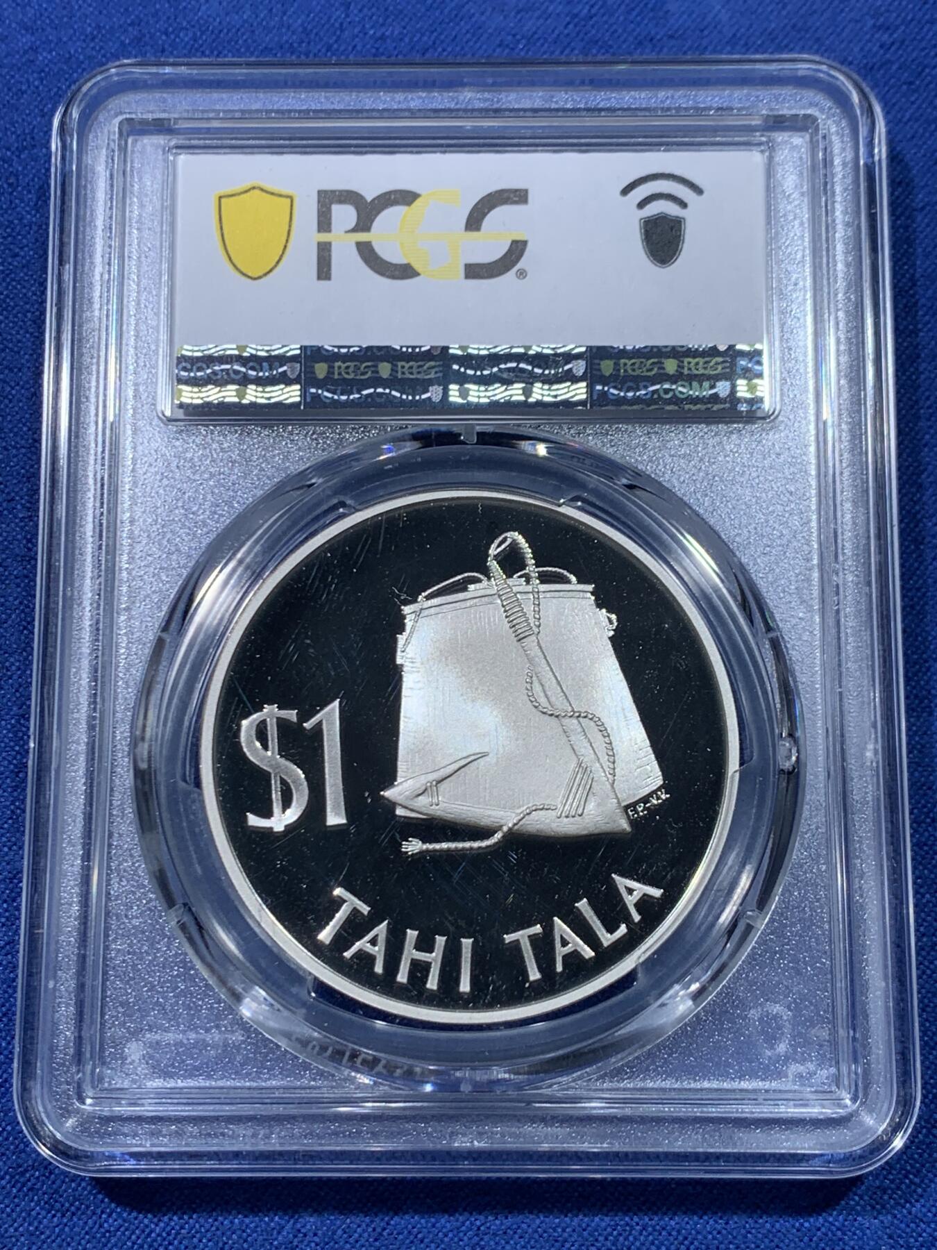 《竞宝斋》第475场 周日，周一 2场连拍 （全场包邮）欢迎送拍 PCGS PR67DCAM 托克劳群岛1979年1塔拉纪念大银币