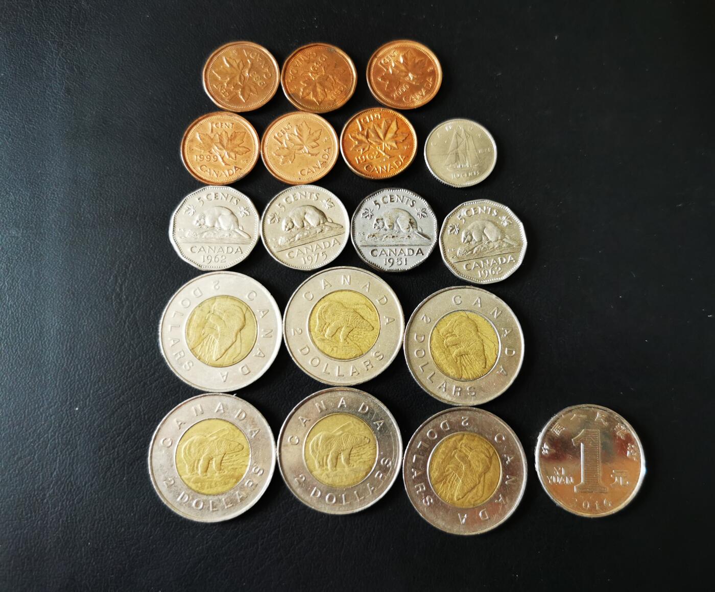 零零发外国硬币拍卖 无佣金 加拿大元一组