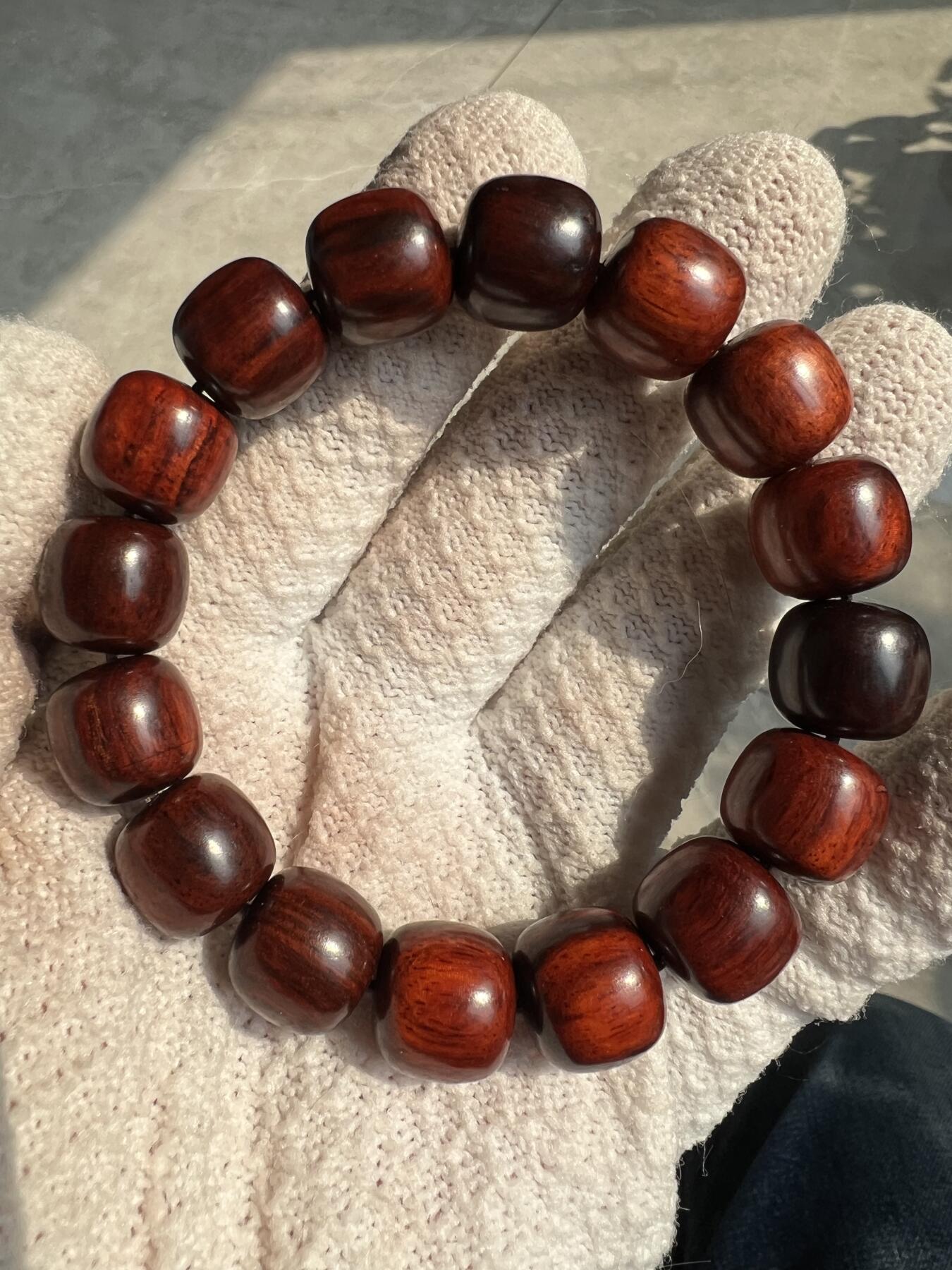 零元拍：印度小叶紫檀 老型珠 手串，13/14 妥妥的高油高密，檀香宜人