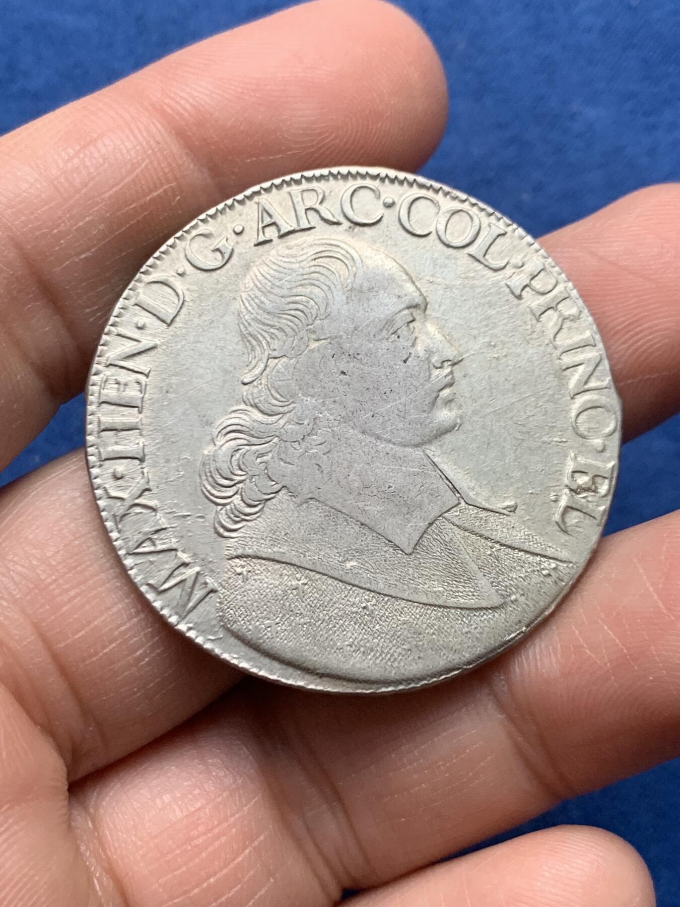 《竞宝斋》第475场 周日，周一 2场连拍 （全场包邮）欢迎送拍 神罗列日主教邦 1666 泰勒银币 科隆选侯（联统列日）马克西米利安·亨利发行 罕见的阿尔伯特泰勒